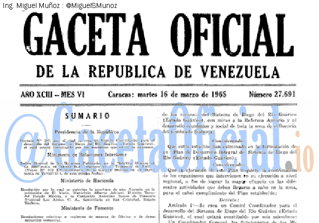 Gaceta Oficial 27691 del 16 Marzo 1965