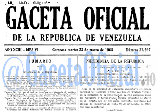 Gaceta Oficial 27697 del 23 Marzo 1965