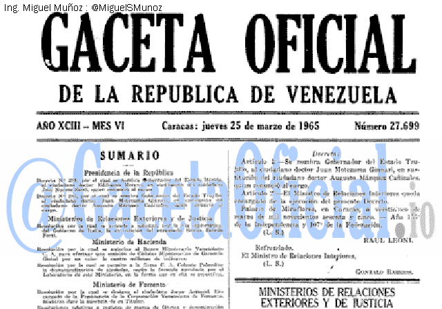 Gaceta Oficial 27699 del 25 Marzo 1965