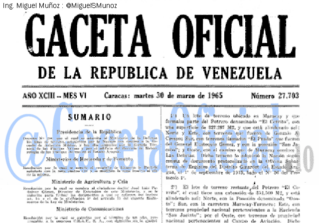 Gaceta Oficial 27703 del 30 Marzo 1965