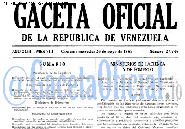 Gaceta Oficial 27746 del 26 Mayo 1965