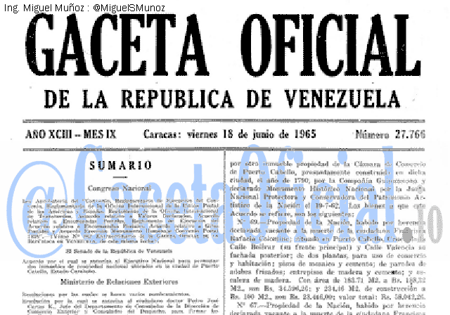 Gaceta Oficial 27766 del 18 Junio 1965