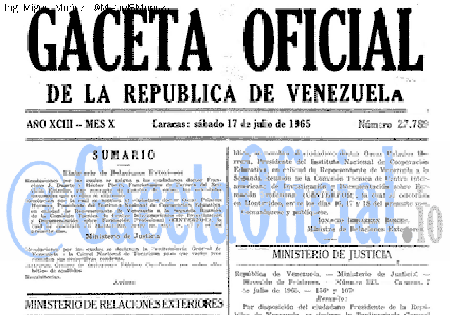 Gaceta Oficial 27789 del 17 Julio 1965