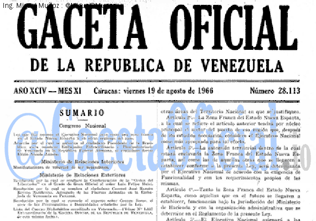 Gaceta Oficial 28113 del 19 Agosto 1966