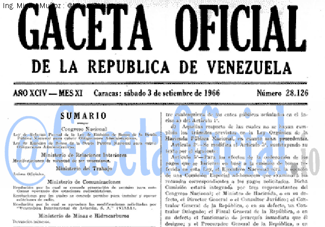 Gaceta Oficial 28126 del 3 Septiembre 1966