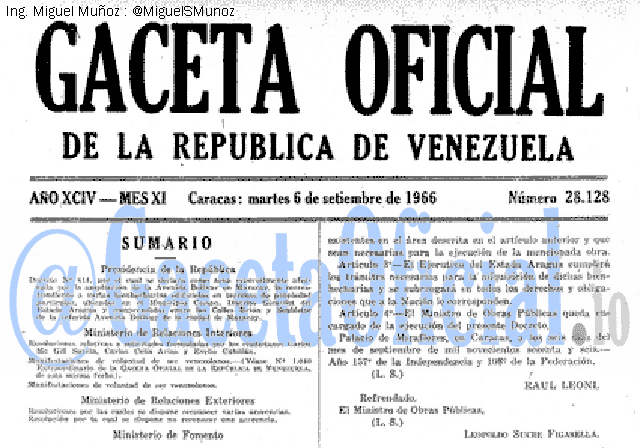 Gaceta Oficial 28128 del 6 Septiembre 1966