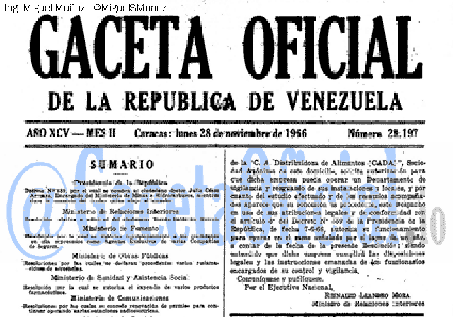Gaceta Oficial 28197 del 28 Noviembre 1966