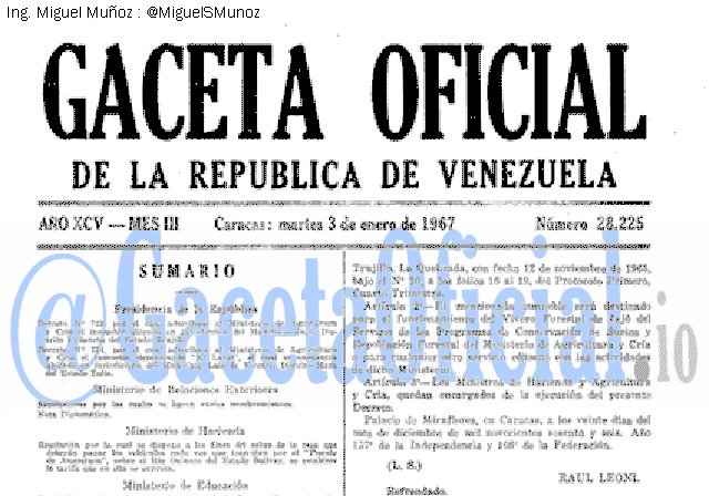 Gaceta Oficial 28225 del 3 Enero 1967
