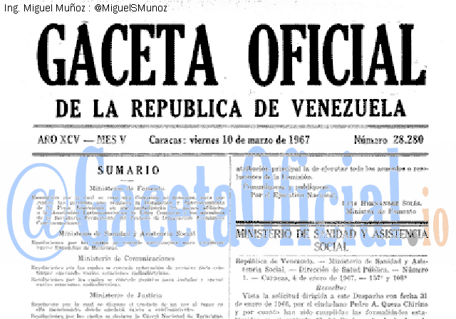Gaceta Oficial 28280 del 10 Marzo 1967