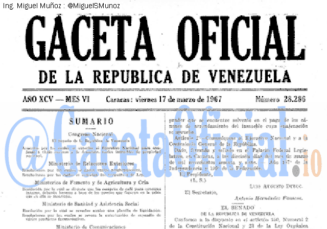 Gaceta Oficial 28286 del 17 Marzo 1967