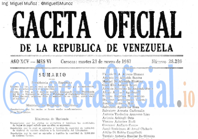 Gaceta Oficial 28289 del 21 Marzo 1967
