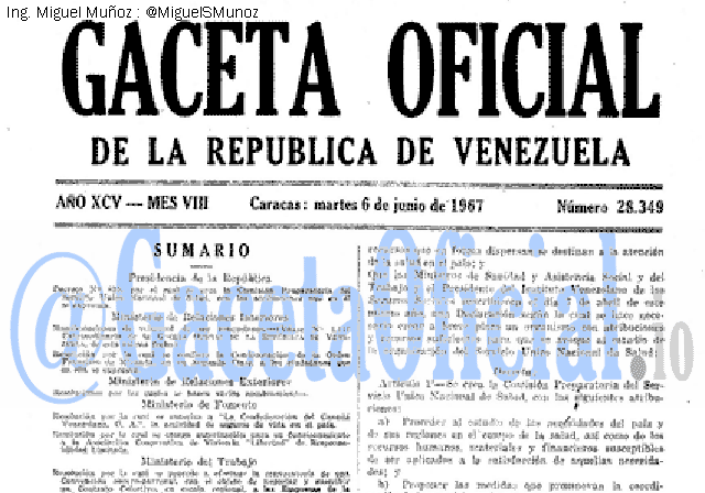 Gaceta Oficial 28349 del 6 Junio 1967