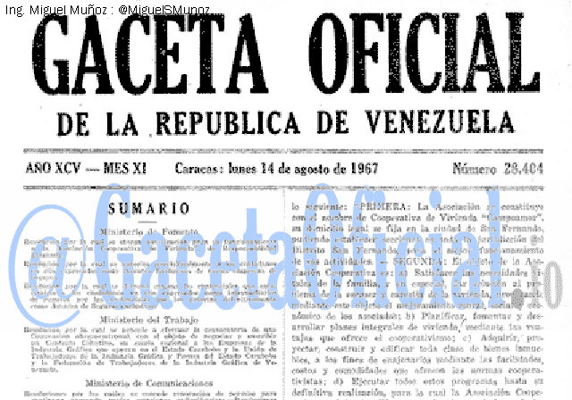Gaceta Oficial 28404 del 14 Agosto 1967