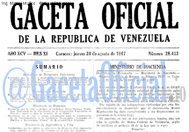 Gaceta Oficial 28413 del 24 Agosto 1967