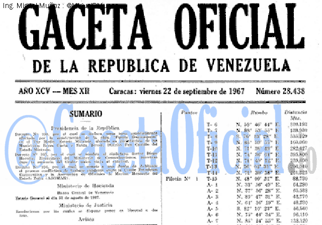 Gaceta Oficial 28438 del 22 Septiembre 1967