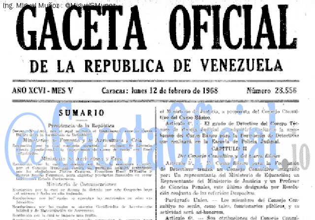 Gaceta Oficial 28556 del 12 Febrero 1968