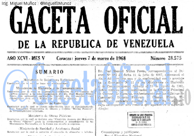 Gaceta Oficial 28575 del 7 Marzo 1968