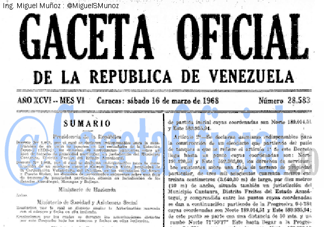 Gaceta Oficial 28583 del 16 Marzo 1968