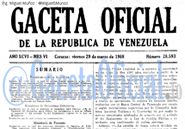 Gaceta Oficial 28593 del 29 Marzo 1968