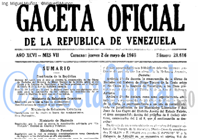 Gaceta Oficial 28616 del 2 Mayo 1968