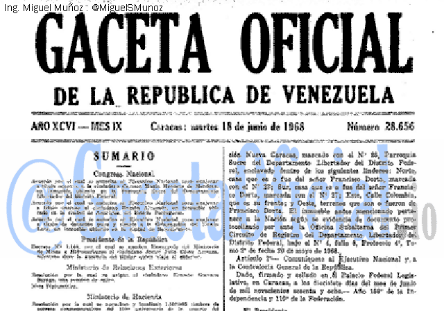 Gaceta Oficial 28656 del 18 Junio 1968