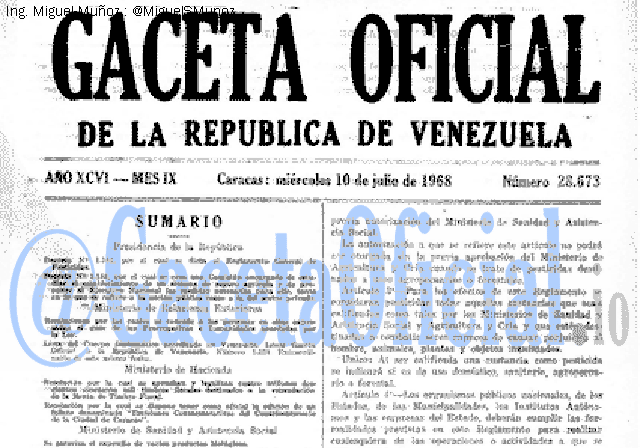 Gaceta Oficial 28673 del 10 Julio 1968
