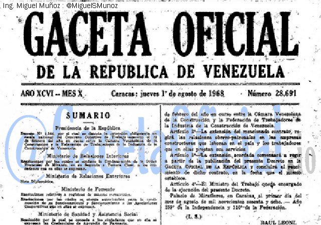 Gaceta Oficial 28691 del 1 Agosto 1968
