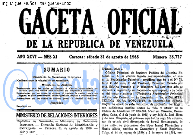 Gaceta Oficial 28717 del 31 Agosto 1968