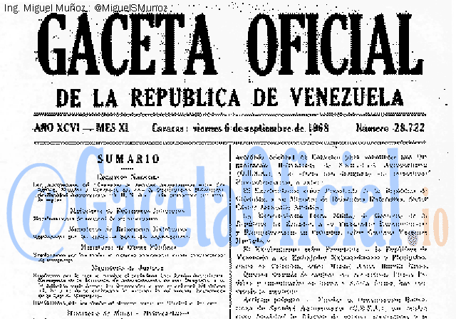Gaceta Oficial 28722 del 6 Septiembre 1968