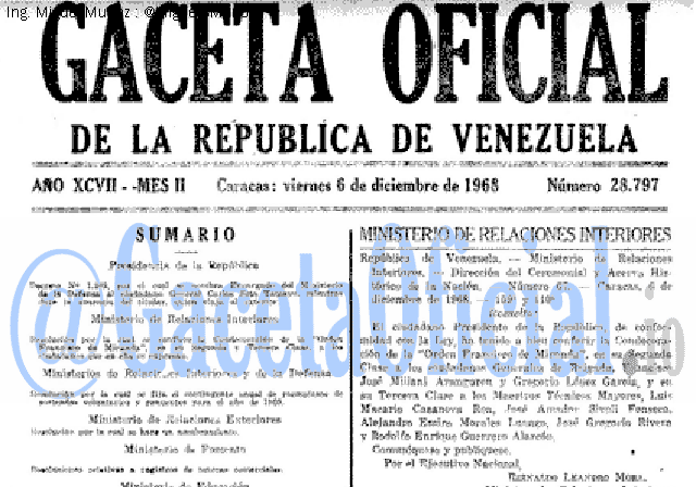 Gaceta Oficial 28797 del 6 Diciembre 1968