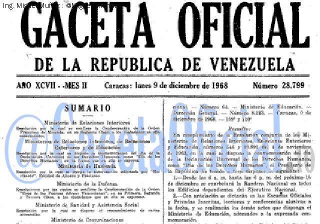 Gaceta Oficial 28799 del 9 Diciembre 1968