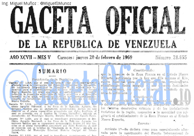 Gaceta Oficial 28855 del 20 Febrero 1969