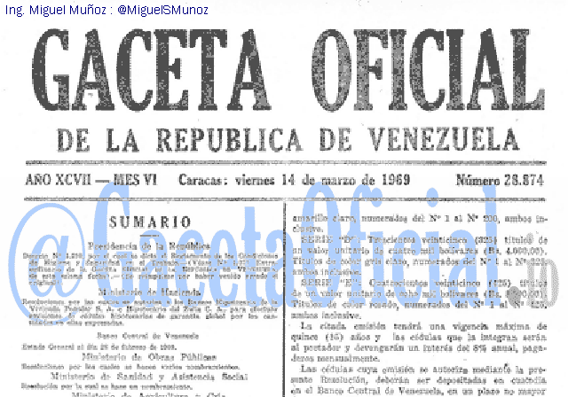Gaceta Oficial 28874 del 14 Marzo 1969