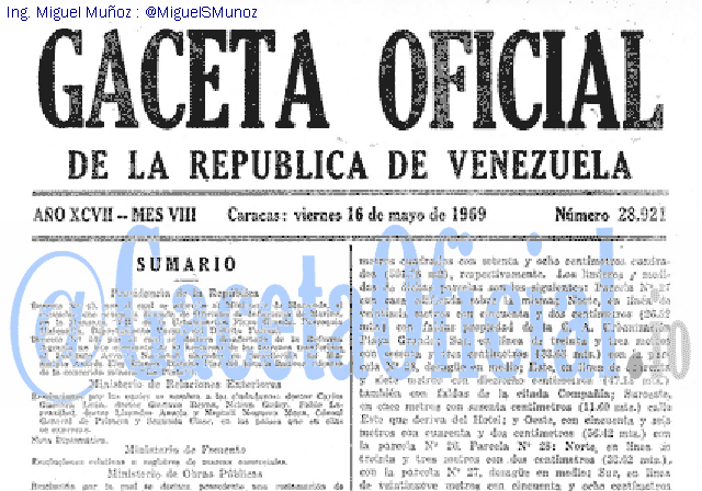 Gaceta Oficial 28921 del 16 Mayo 1969