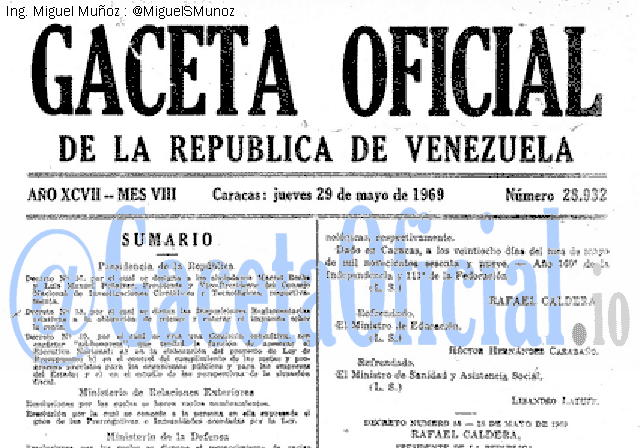 Gaceta Oficial 28932 del 29 Mayo 1969