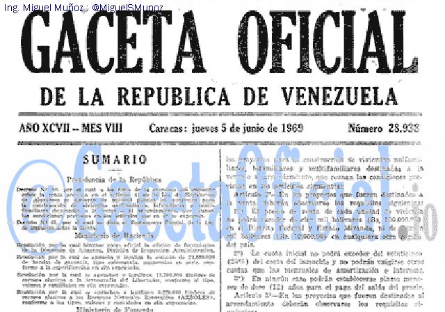 Gaceta Oficial 28938 del 5 Junio 1969