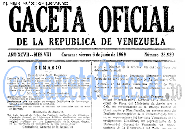 Gaceta Oficial 28939 del 6 Junio 1969