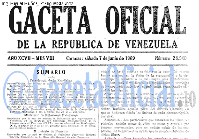 Gaceta Oficial 28940 del 7 Junio 1969
