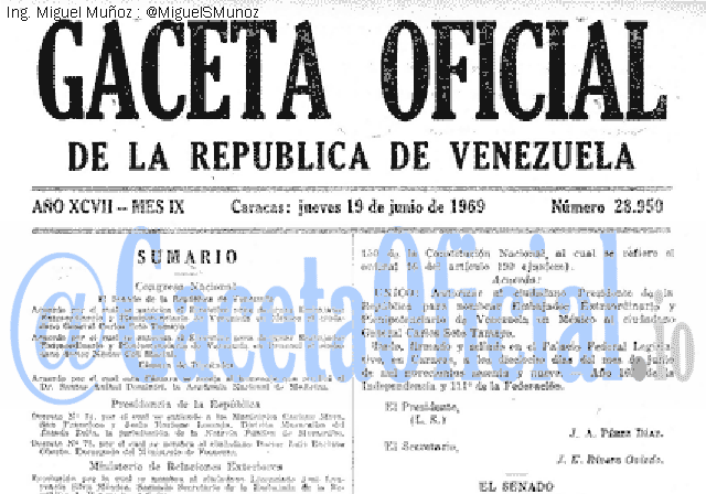 Gaceta Oficial 28950 del 19 Junio 1969