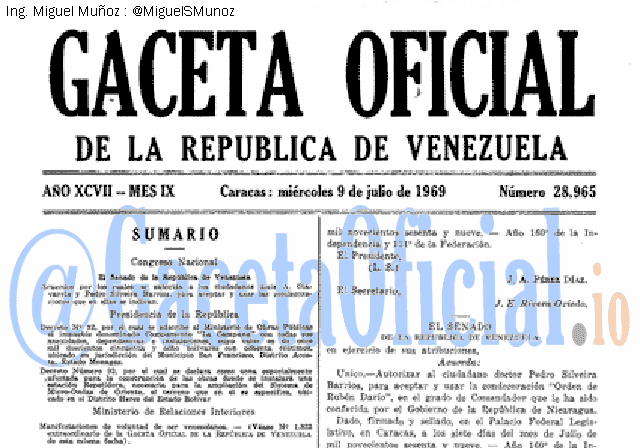 Gaceta Oficial 28965 del 9 Julio 1969
