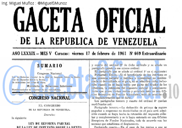 Gaceta Oficial 669 del 17 Febrero 1961
