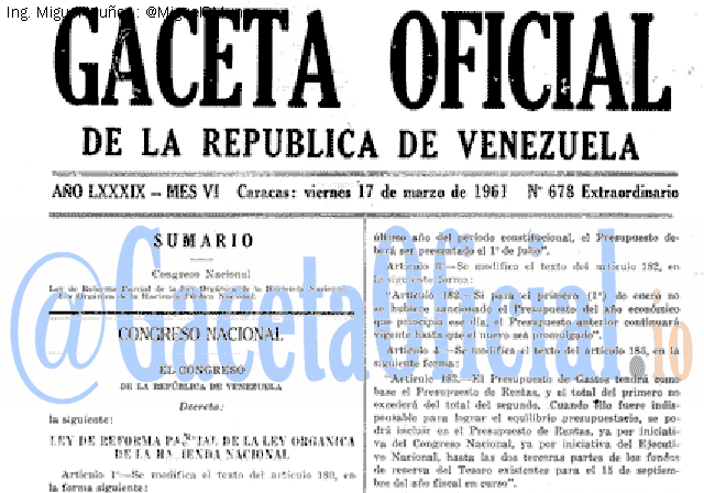 Gaceta Oficial 678 del 17 Marzo 1961