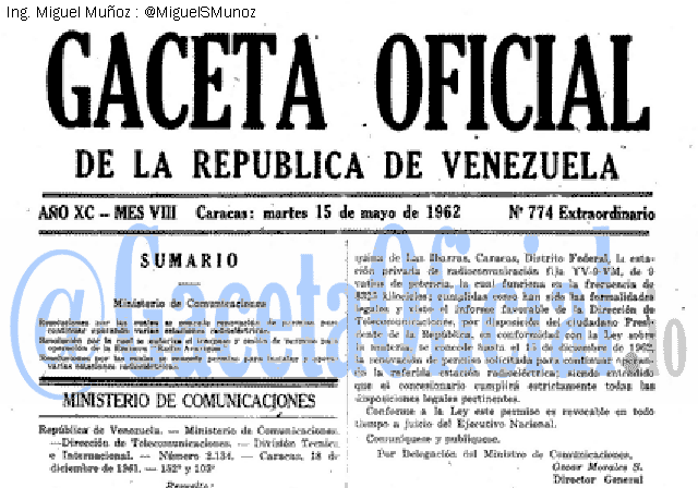 Gaceta Oficial 774 del 15 Mayo 1962