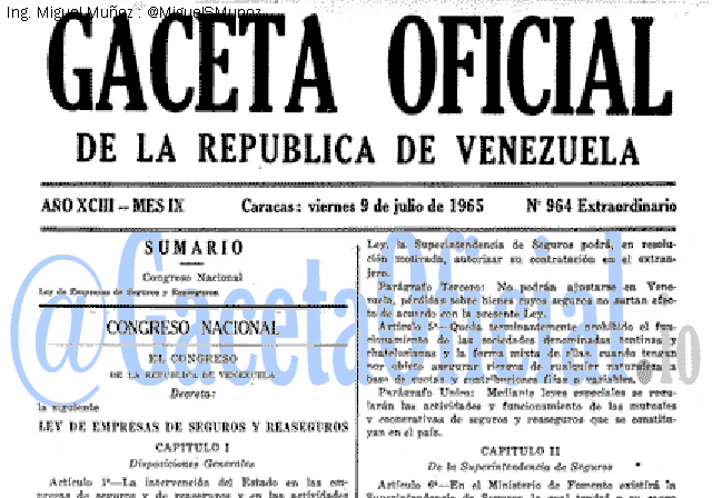 Gaceta Oficial 964 del 9 Julio 1965