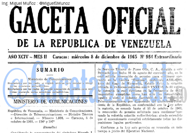 Gaceta Oficial 984 del 8 Diciembre 1965