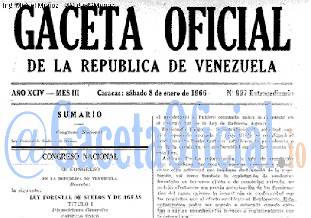 Gaceta Oficial 997 del 8 Enero 1966