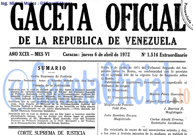 Gaceta Oficial 1516 del 6 Abril 1972