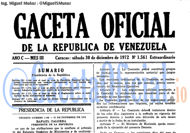 Gaceta Oficial 1561 del 30 Diciembre 1972