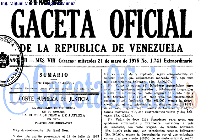 Gaceta Oficial 1741 del 21 Mayo 1975