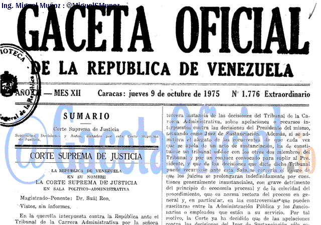 Gaceta Oficial 1776 del 9 Octubre 1975